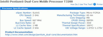 Intel pentium t3200